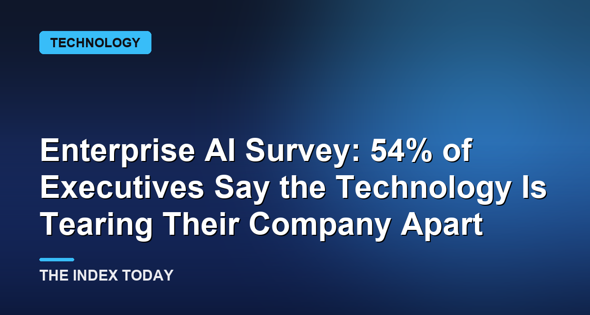 Enterprise AI Survey: 54% of Executives Say the Technology Is Tearing Their Company Apart
