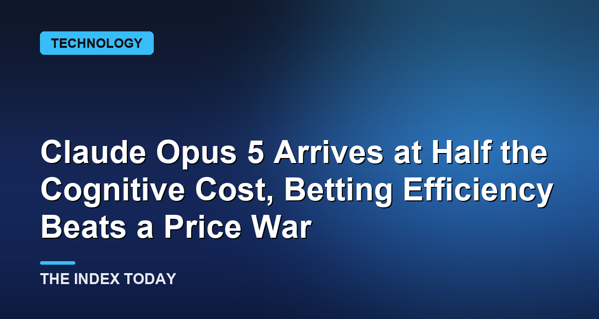 Claude Opus 5 Arrives at Half the Cognitive Cost, Betting Efficiency Beats a Price War